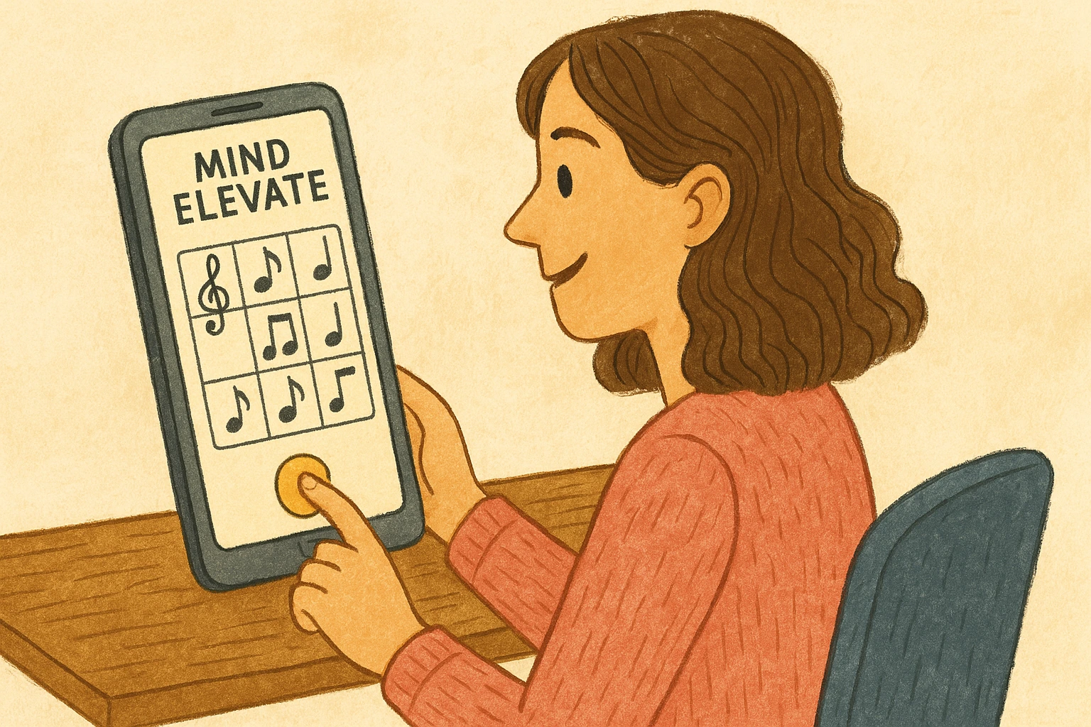 Woman uses Mind Elevate to train her brain with music.